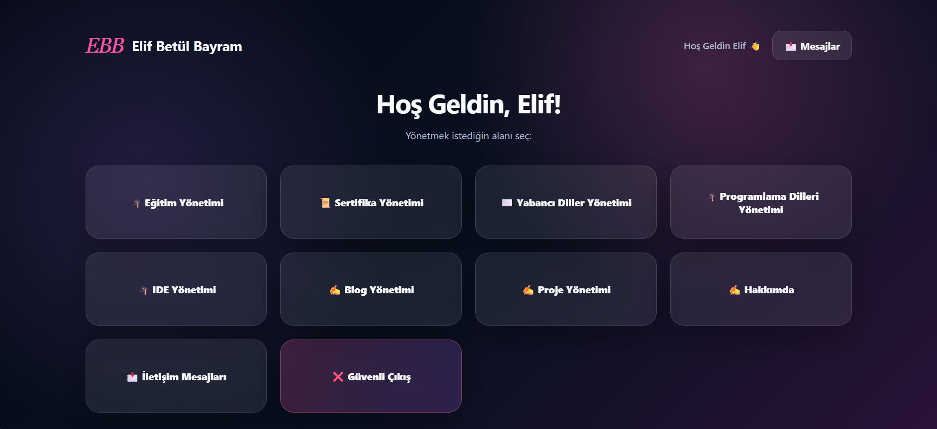 Yönetim Ekranı / Admin Panel